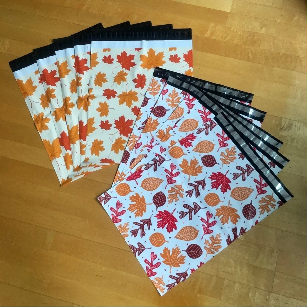 10 Count - Variety Bundle of 14.5x19 Polymailers (MAPLE LEAVES + FALL LEAVES)